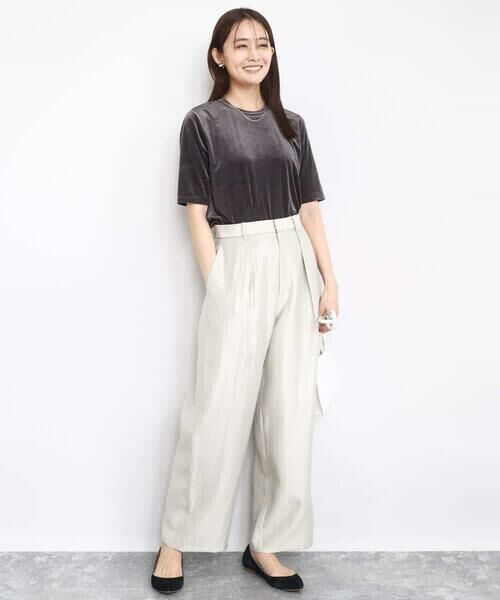 MK MICHEL KLEIN / エムケーミッシェルクラン その他パンツ | サテン地バレルパンツ/洗える | 詳細10