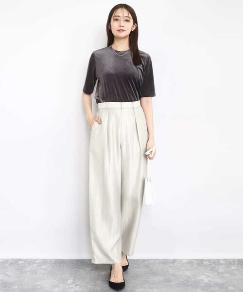 MK MICHEL KLEIN / エムケーミッシェルクラン その他パンツ | サテン地バレルパンツ/洗える | 詳細11