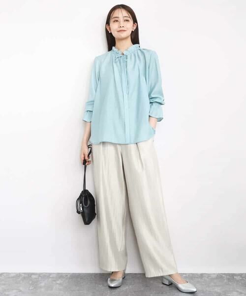 MK MICHEL KLEIN / エムケーミッシェルクラン その他パンツ | サテン地バレルパンツ/洗える | 詳細17