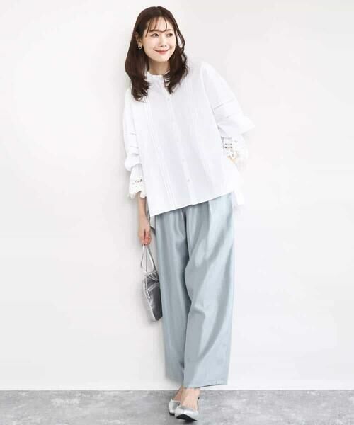 MK MICHEL KLEIN / エムケーミッシェルクラン その他パンツ | サテン地バレルパンツ/洗える | 詳細2