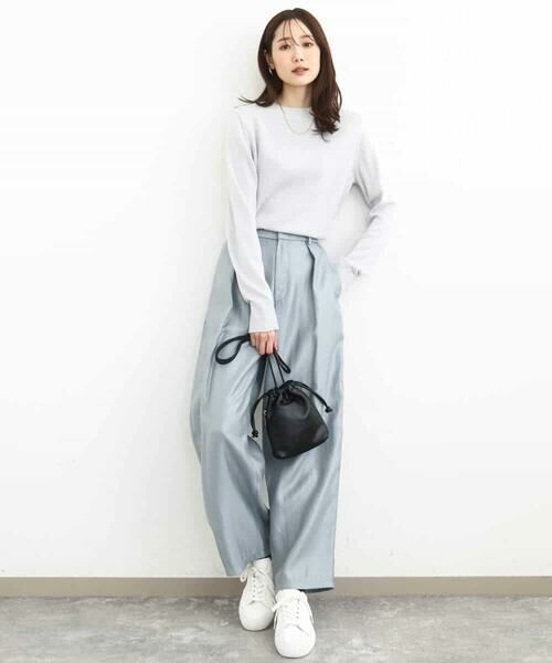 MK MICHEL KLEIN / エムケーミッシェルクラン その他パンツ | サテン地バレルパンツ/洗える | 詳細26