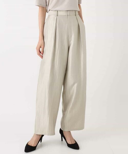 MK MICHEL KLEIN / エムケーミッシェルクラン その他パンツ | サテン地バレルパンツ/洗える | 詳細28