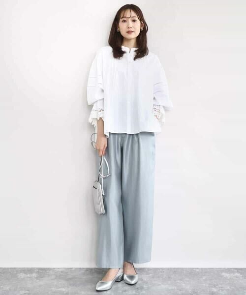 MK MICHEL KLEIN / エムケーミッシェルクラン その他パンツ | サテン地バレルパンツ/洗える | 詳細3