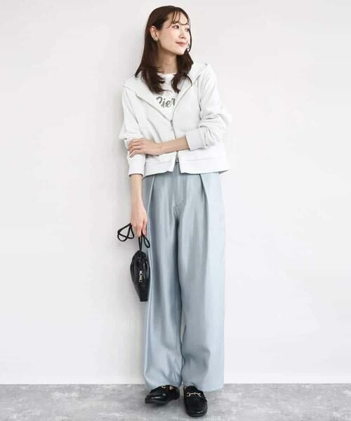 MK MICHEL KLEIN / エムケーミッシェルクラン その他パンツ | サテン地バレルパンツ/洗える | 詳細7