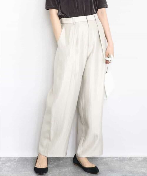 MK MICHEL KLEIN / エムケーミッシェルクラン その他パンツ | サテン地バレルパンツ/洗える | 詳細8