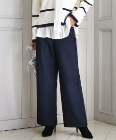 MK MICHEL KLEIN / エムケーミッシェルクラン その他パンツ | 裏起毛ブーツカットシルエットデニムワイドパンツ/洗える