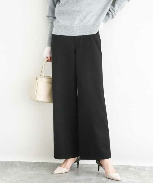 MK MICHEL KLEIN / エムケーミッシェルクラン その他パンツ | 裏起毛ブーツカットシルエットデニムワイドパンツ/洗える | 詳細1