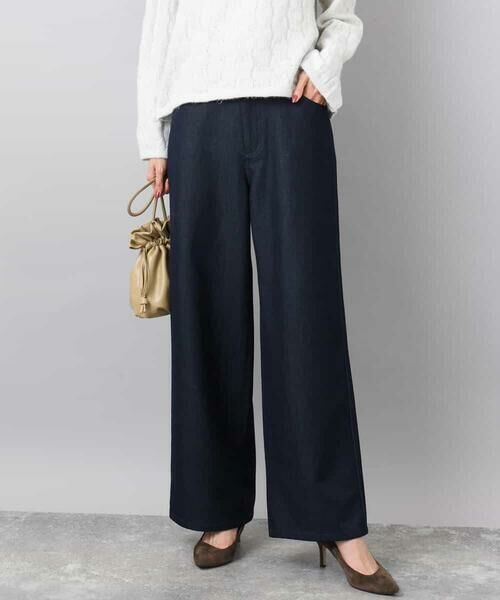 MK MICHEL KLEIN / エムケーミッシェルクラン その他パンツ | 裏起毛ブーツカットシルエットデニムワイドパンツ/洗える | 詳細11