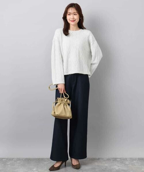 MK MICHEL KLEIN / エムケーミッシェルクラン その他パンツ | 裏起毛ブーツカットシルエットデニムワイドパンツ/洗える | 詳細12