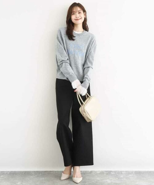 MK MICHEL KLEIN / エムケーミッシェルクラン その他パンツ | 裏起毛ブーツカットシルエットデニムワイドパンツ/洗える | 詳細2