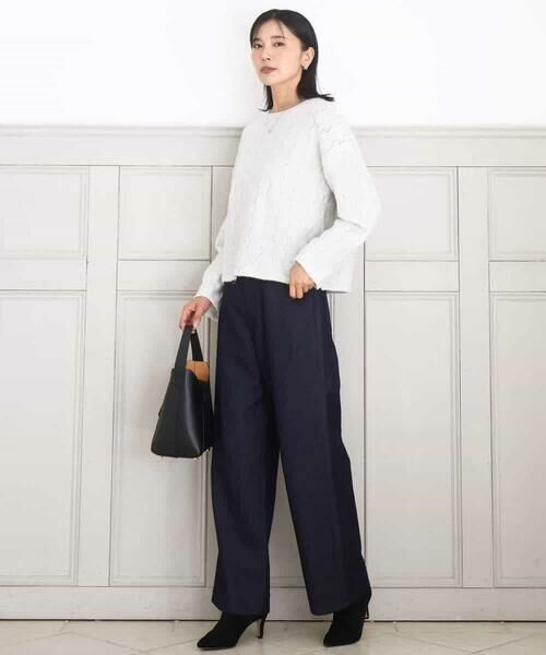 MK MICHEL KLEIN / エムケーミッシェルクラン その他パンツ | 裏起毛ブーツカットシルエットデニムワイドパンツ/洗える | 詳細25