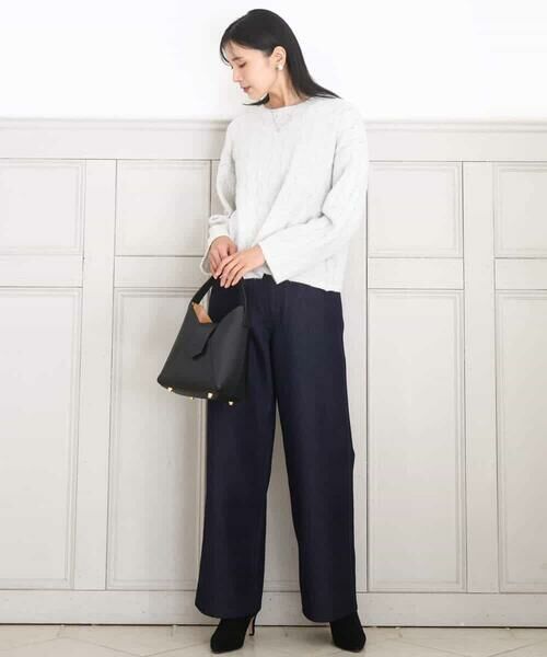 MK MICHEL KLEIN / エムケーミッシェルクラン その他パンツ | 裏起毛ブーツカットシルエットデニムワイドパンツ/洗える | 詳細26