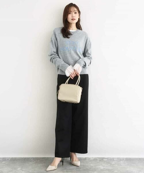 MK MICHEL KLEIN / エムケーミッシェルクラン その他パンツ | 裏起毛ブーツカットシルエットデニムワイドパンツ/洗える | 詳細3