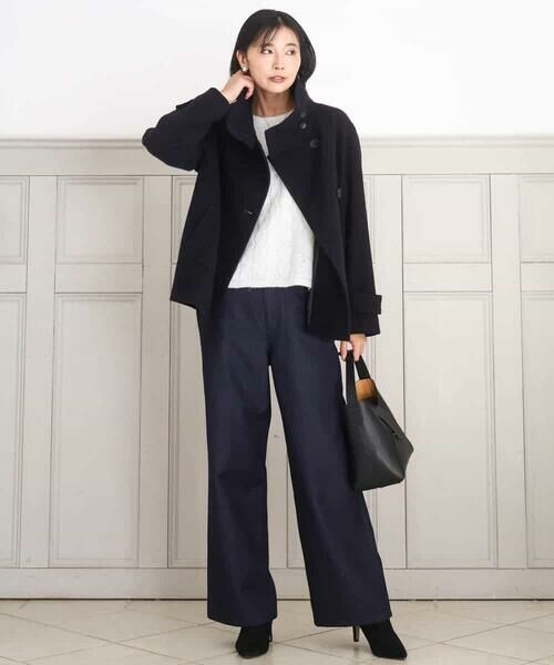 MK MICHEL KLEIN / エムケーミッシェルクラン その他パンツ | 裏起毛ブーツカットシルエットデニムワイドパンツ/洗える | 詳細30