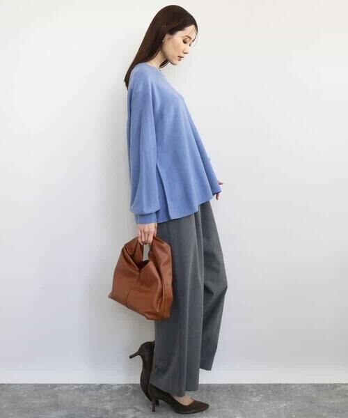 MK MICHEL KLEIN / エムケーミッシェルクラン チノ・ワークパンツ | 裏起毛ワイドストレートプルオンパンツ/洗える | 詳細14