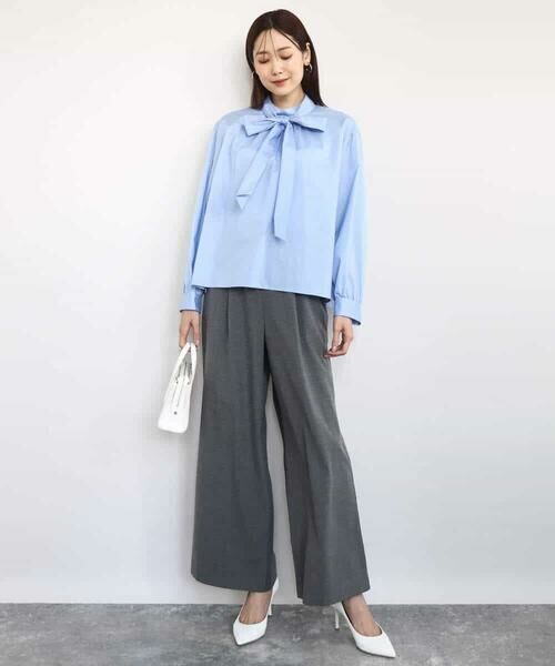 MK MICHEL KLEIN / エムケーミッシェルクラン チノ・ワークパンツ | 裏起毛ワイドストレートプルオンパンツ/洗える | 詳細16