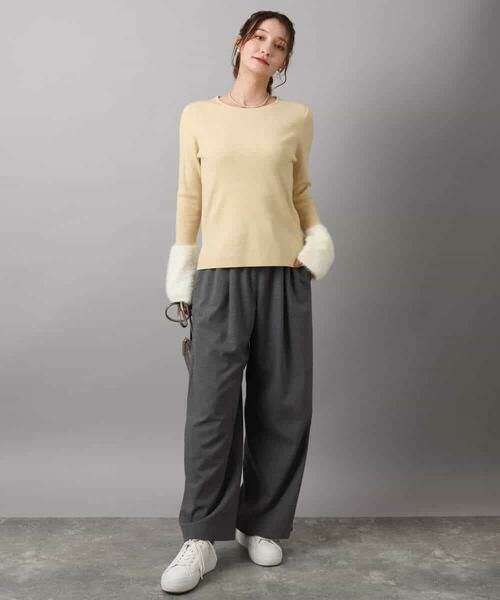 MK MICHEL KLEIN / エムケーミッシェルクラン チノ・ワークパンツ | 裏起毛ワイドストレートプルオンパンツ/洗える | 詳細19