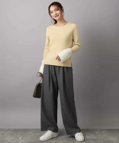 MK MICHEL KLEIN / エムケーミッシェルクラン チノ・ワークパンツ | 裏起毛ワイドストレートプルオンパンツ/洗える | 詳細20