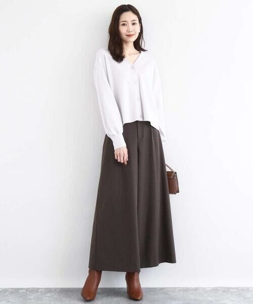 MK MICHEL KLEIN / エムケーミッシェルクラン カーディガン・ボレロ | スムース編みVネックニットカーディガン/洗える | 詳細1