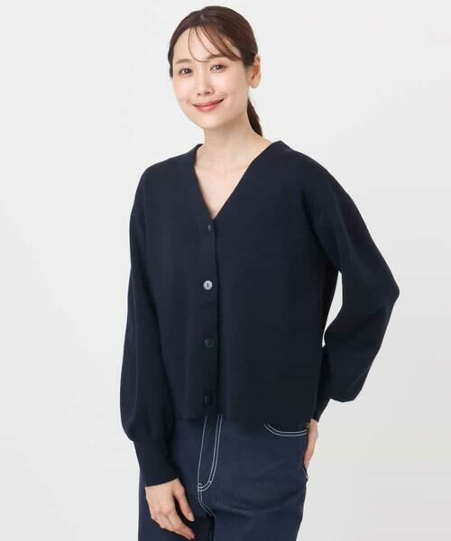 MK MICHEL KLEIN / エムケーミッシェルクラン カーディガン・ボレロ | スムース編みVネックニットカーディガン/洗える | 詳細13