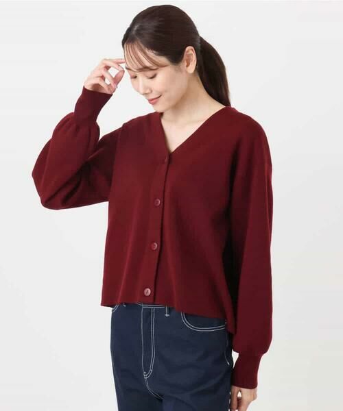 MK MICHEL KLEIN / エムケーミッシェルクラン カーディガン・ボレロ | スムース編みVネックニットカーディガン/洗える | 詳細14