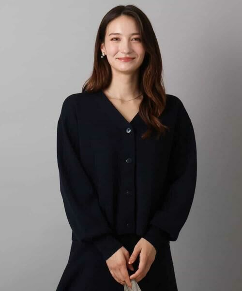 MK MICHEL KLEIN / エムケーミッシェルクラン カーディガン・ボレロ | スムース編みVネックニットカーディガン/洗える | 詳細19