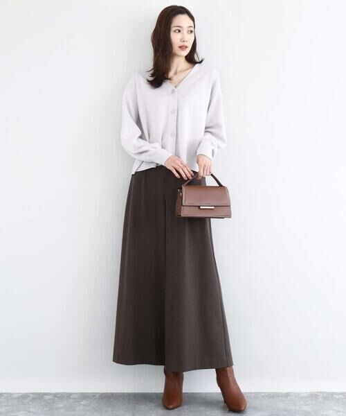 MK MICHEL KLEIN / エムケーミッシェルクラン カーディガン・ボレロ | スムース編みVネックニットカーディガン/洗える | 詳細2