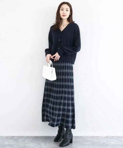 MK MICHEL KLEIN / エムケーミッシェルクラン カーディガン・ボレロ | スムース編みVネックニットカーディガン/洗える | 詳細4