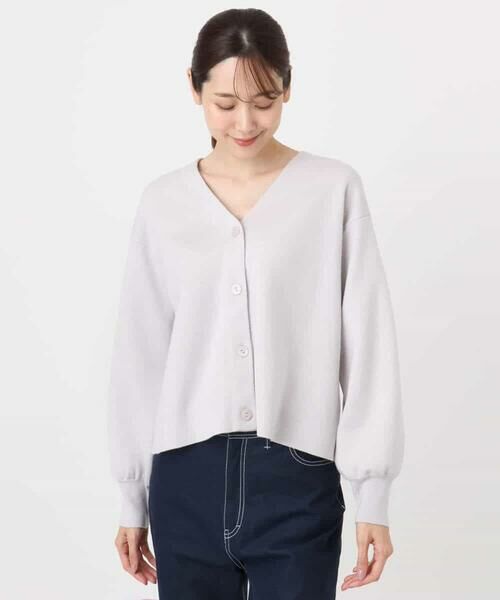 MK MICHEL KLEIN / エムケーミッシェルクラン カーディガン・ボレロ | スムース編みVネックニットカーディガン/洗える | 詳細6