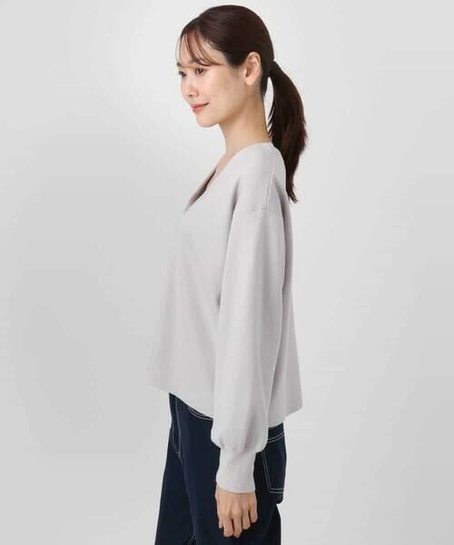 MK MICHEL KLEIN / エムケーミッシェルクラン カーディガン・ボレロ | スムース編みVネックニットカーディガン/洗える | 詳細7