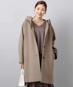 MK MICHEL KLEIN / エムケーミッシェルクラン その他アウター | SUPER100'sウール フーデットミドルコート