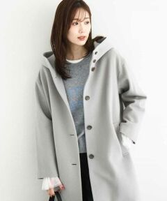 MK MICHEL KLEIN / エムケーミッシェルクラン その他アウター | SUPER100'sウール フーデットミドルコート