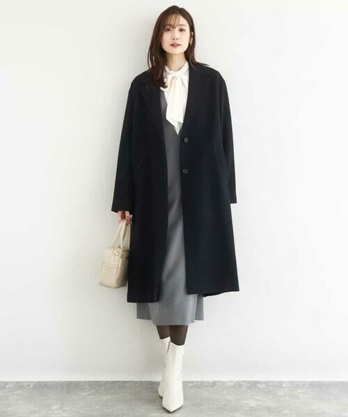 MK MICHEL KLEIN/エムケーミッシェルクラン [超軽量]エアリアルウール チェスターコート ネイビー M