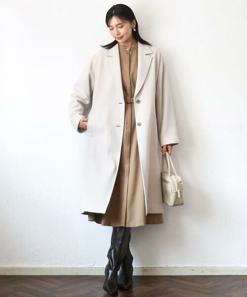 MK MICHEL KLEIN/エムケーミッシェルクラン [超軽量]エアリアルウール チェスターコート ベージュ M