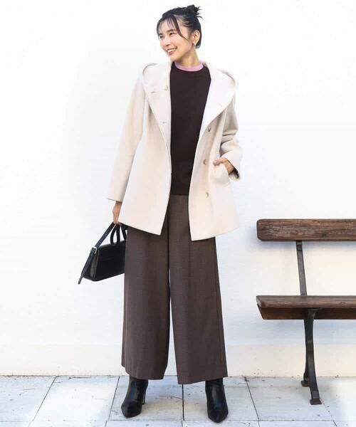 MK MICHEL KLEIN / エムケーミッシェルクラン その他アウター | [超軽量]エアリアルウール ミドル丈フーデットコート | 詳細13