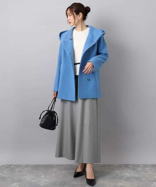 MK MICHEL KLEIN / エムケーミッシェルクラン その他アウター | [超軽量]エアリアルウール ミドル丈フーデットコート | 詳細9