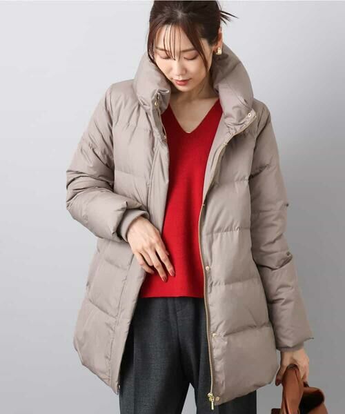 MK MICHEL KLEIN / エムケーミッシェルクラン ダウンジャケット・ベスト | ベーシックタフタ ミドルダウンコート/撥水加工(モカ)