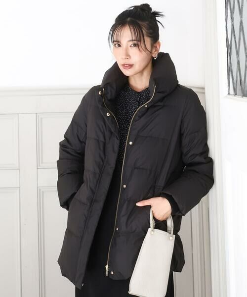 MK MICHEL KLEIN / エムケーミッシェルクラン ダウンジャケット・ベスト | ベーシックタフタ ミドルダウンコート/撥水加工(ブラック)