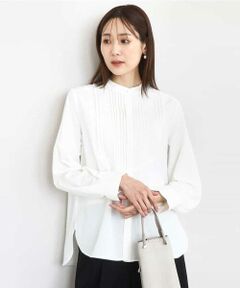 MK MICHEL KLEIN / エムケーミッシェルクラン シャツ・ブラウス | フロントピンタックレースブラウス/洗える