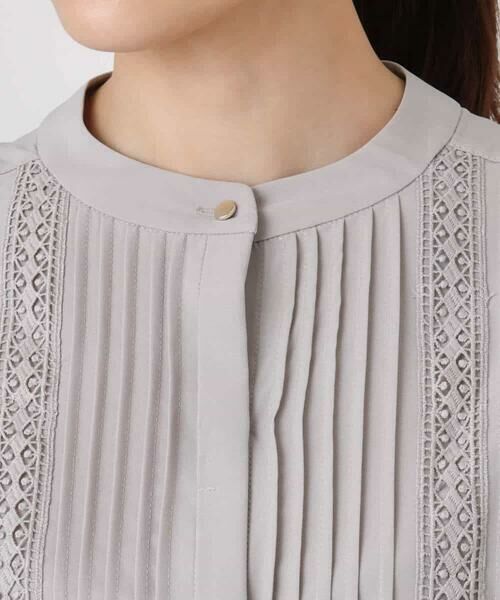 MK MICHEL KLEIN / エムケーミッシェルクラン シャツ・ブラウス | フロントピンタックレースブラウス/洗える | 詳細12