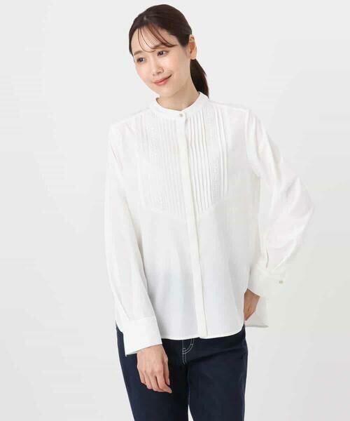 MK MICHEL KLEIN / エムケーミッシェルクラン シャツ・ブラウス | フロントピンタックレースブラウス/洗える | 詳細17