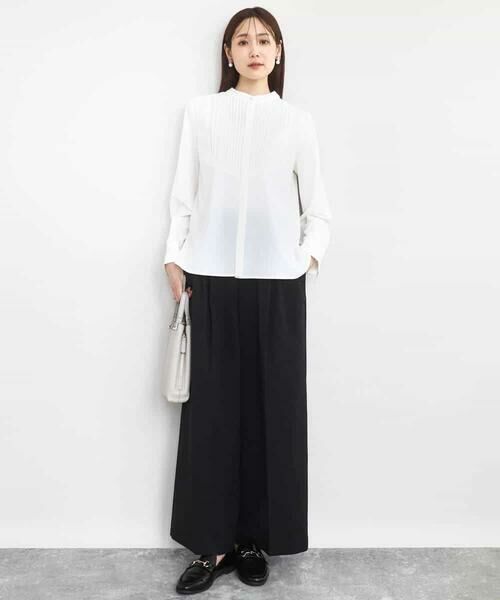 MK MICHEL KLEIN / エムケーミッシェルクラン シャツ・ブラウス | フロントピンタックレースブラウス/洗える | 詳細2