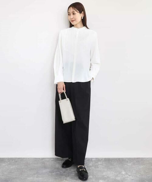 MK MICHEL KLEIN / エムケーミッシェルクラン シャツ・ブラウス | フロントピンタックレースブラウス/洗える | 詳細3