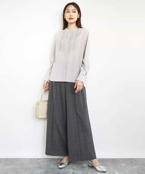 MK MICHEL KLEIN / エムケーミッシェルクラン シャツ・ブラウス | フロントピンタックレースブラウス/洗える | 詳細6