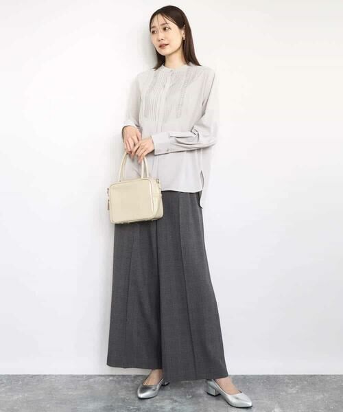 MK MICHEL KLEIN / エムケーミッシェルクラン シャツ・ブラウス | フロントピンタックレースブラウス/洗える | 詳細7