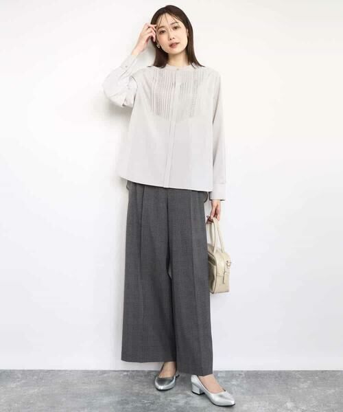 MK MICHEL KLEIN / エムケーミッシェルクラン シャツ・ブラウス | フロントピンタックレースブラウス/洗える | 詳細8