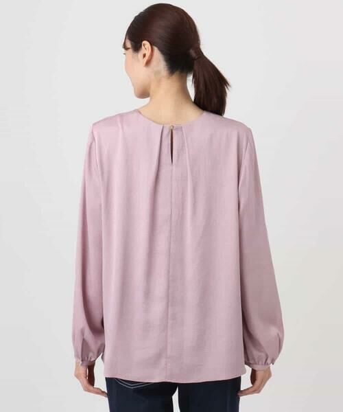 MK MICHEL KLEIN / エムケーミッシェルクラン シャツ・ブラウス | ウェーブサテンタックディティールブラウス/洗える | 詳細13