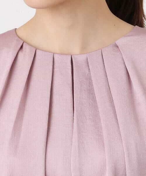 MK MICHEL KLEIN / エムケーミッシェルクラン シャツ・ブラウス | ウェーブサテンタックディティールブラウス/洗える | 詳細14