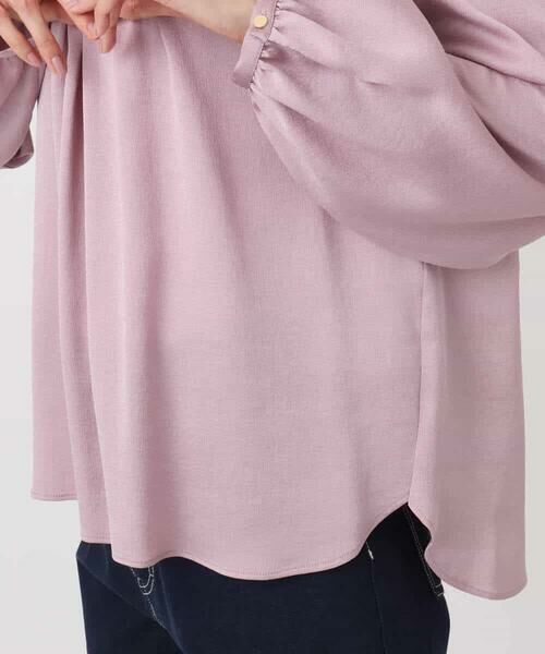 MK MICHEL KLEIN / エムケーミッシェルクラン シャツ・ブラウス | ウェーブサテンタックディティールブラウス/洗える | 詳細17