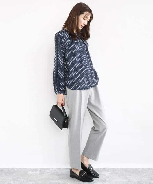 MK MICHEL KLEIN / エムケーミッシェルクラン シャツ・ブラウス | ボウタイ風幾何柄ブラウス/洗える | 詳細4